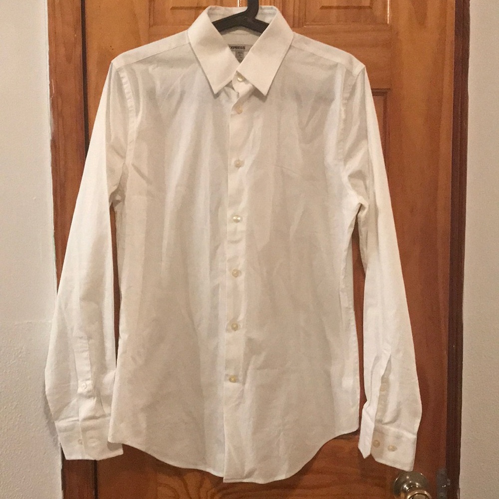 Express white button down
